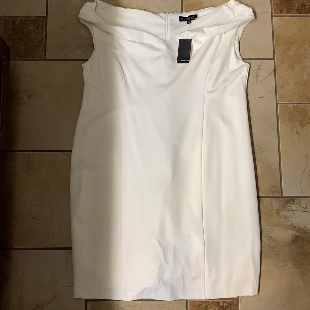 Eloquii ivory off shoulder dress sz 18